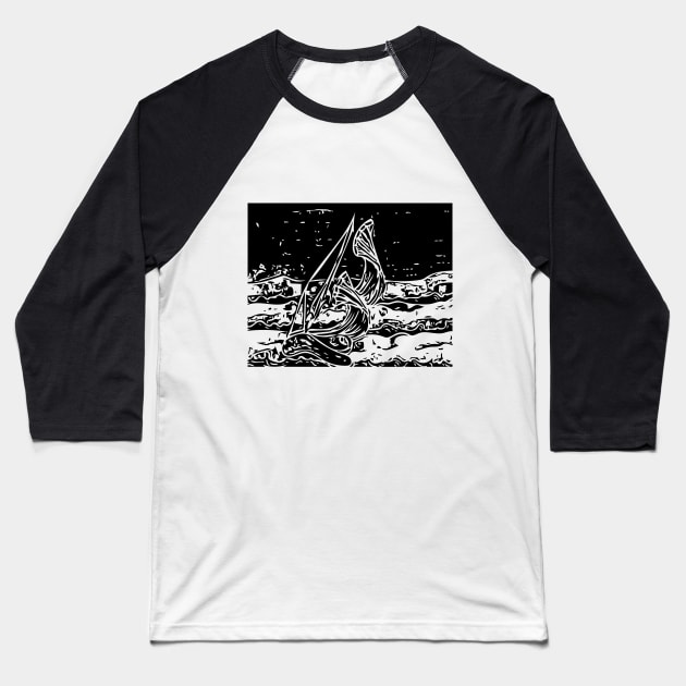 Sailing Baseball T-Shirt by Al1cee